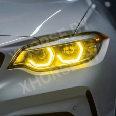 Желтые ангельские глазки для BMW 2, M2 F22, F23, F87 ICON LED